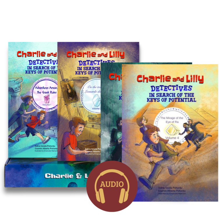 Charlie și Lilly - Detectivi în căutarea Cheilor Potențialului, Volumele 1,2,3,4 - Audio, Limba Engleză